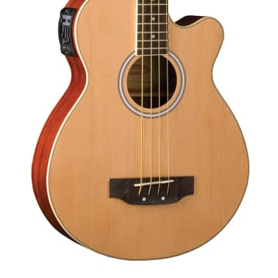 Washburn AB5 Cutaway Acoustic Electric Bass Guitar, Natural (B-Stock) image 1