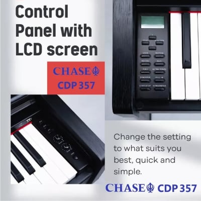 CHASE CDP 357 Grand Digital Electric Piano Cabinet Bundle - Premium Rosewood image 3