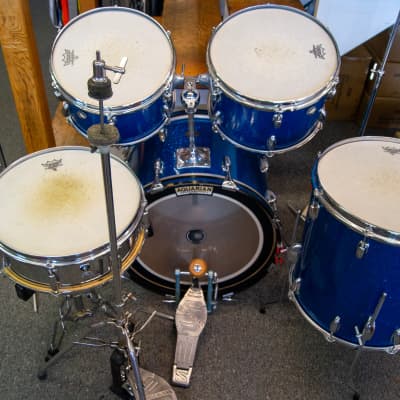 Slingerland Drum Set 60s-70s Blue/Metal Flake image 2