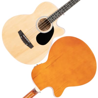 Glarry GMB101 4 string Electric Acoustic Bass Guitar w/ 4-Band Equalizer EQ-7545R 2020s - Burlywood image 3