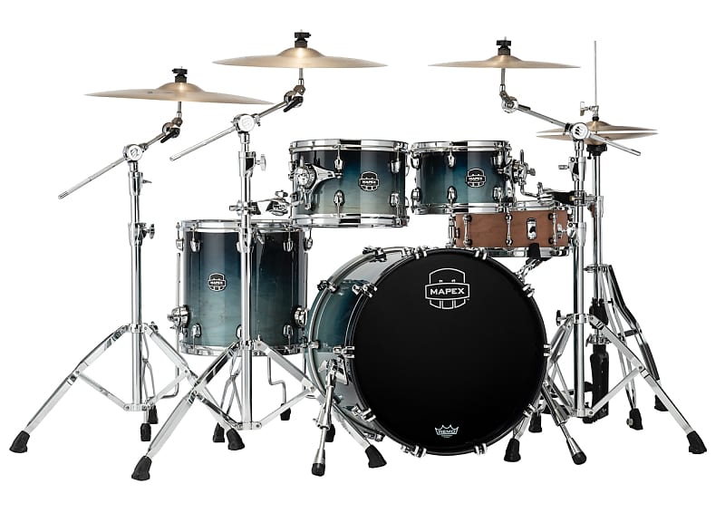 Mapex Saturn Rock 4 Piece Shell Pack Without Snare Teal Blue Fade (SR529XURJ) image 1