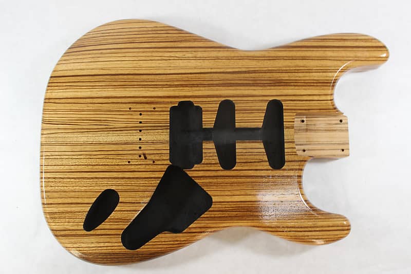 Finished Zebrawood HSS guitar body - fits Fender Strat Stratocaster neck Floyd Rose J1460 image 1