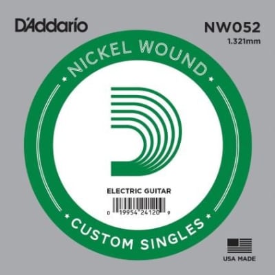 D'Addario NW052 Nickel Wound Electric Guitar Single String, .052 image 1