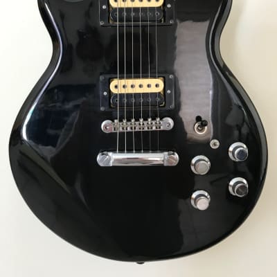 Rare Vintage The Pearl Guitar Company Export Deluxe Late 1970s Double Cut LP Style Gloss Black image 16