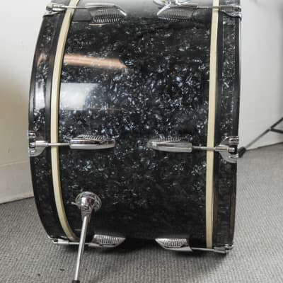 1970s Beverley Black Diamond Pearl Drum Set image 14