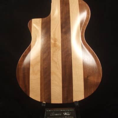 Bruce Wei Spruce & Walnut ARCHTOP 4 String Tenor Guitar, MOP Inlay TG-2042 image 6