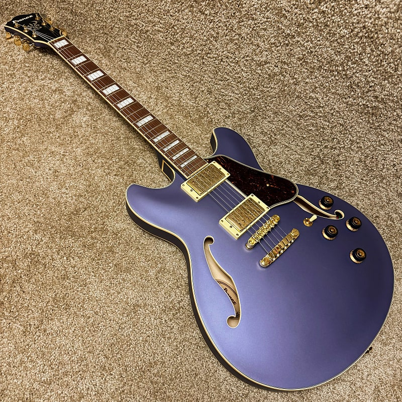 Ibanez AS73G Semi-Hollow Body Electric Guitar Metallic Purple Flat image 1