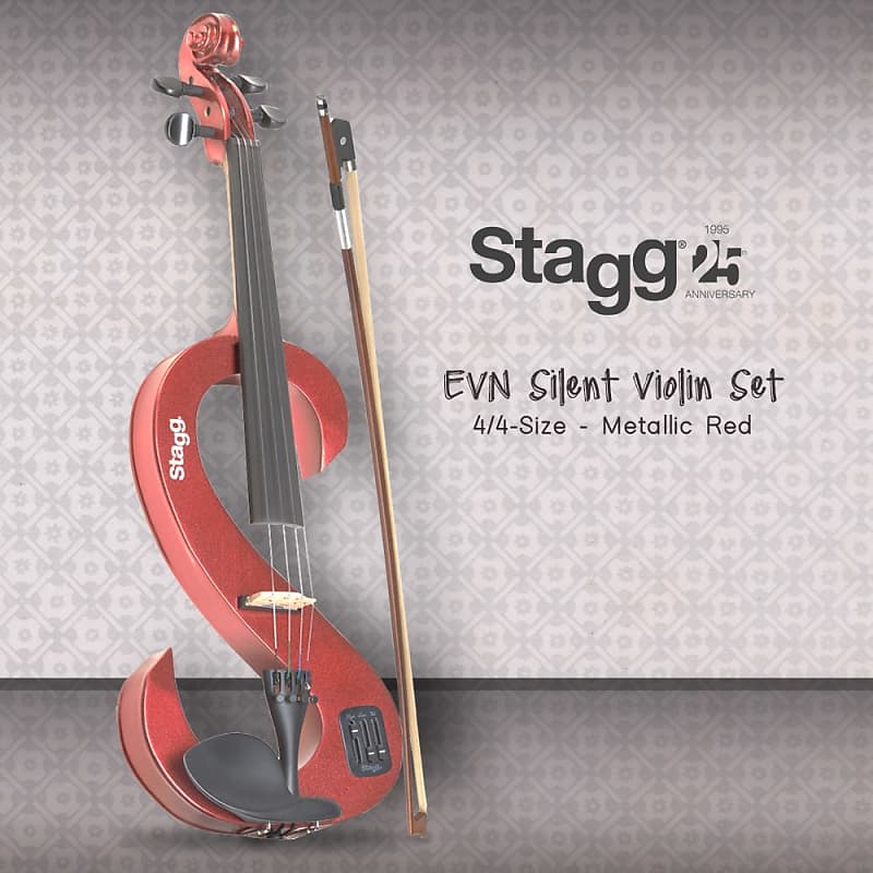 Stagg Shaped Electric Violin Bundle, Black