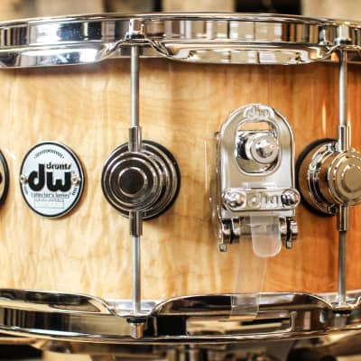 DW Collector's Natural Super Curly Maple 10ply VLT 5.6x14 Snare (video demo) image 3