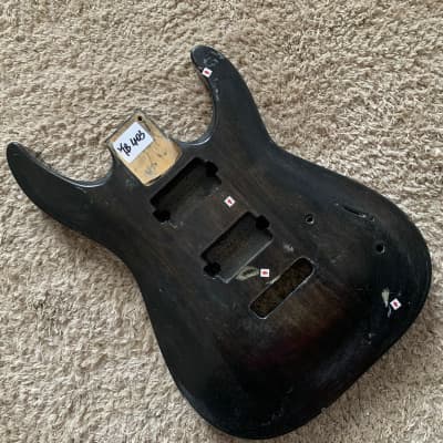 Black Solid Mahogany Wood Guitar Double Cutaway HH Body image 1