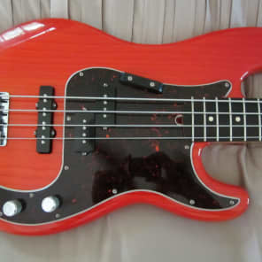 Immagine Fender Hot Rod P/J Precision Bass USA 2000 Sunset Orange Transparent W/ Fender HardShell Case - 7
