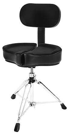 Ahead Spinal G Deluxe Drum Throne with Back Rest Black 3 Leg Base image 1