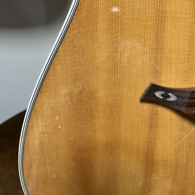 Hohner Vintage Acoustic Guitar Solid Spruce Ovangkol Back & Sides w/ Gig Bag Beautiful Grain View Photos image 14