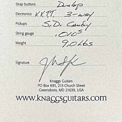 Knaggs Guitars - Influence Kenai T/S - "Eric Steckel" Signature Model - T1 Top - Blue Marlin image 7