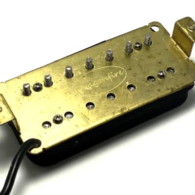 Seven String Crusader NECK Humbucker by Dragonfire Pickups Featuring Enhanced Coverage, White with Gold Oversized Hex Cap Poles image 4