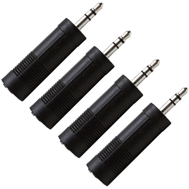Seismic Audio SAPT121-4PACK 1/4" TRS Female  to 1/8" TRS Male Cable Adapters (4-Pack) image 1