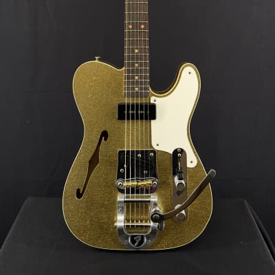 Fender Custom Shop Limited Edition P90 Tele Thinline Relic in Aged Gold  Sparkle with Bigsby | Reverb