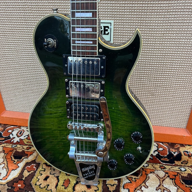 Vintage 1979 Aria Pro II LC440 Les Paul Custom Japan Green Burst