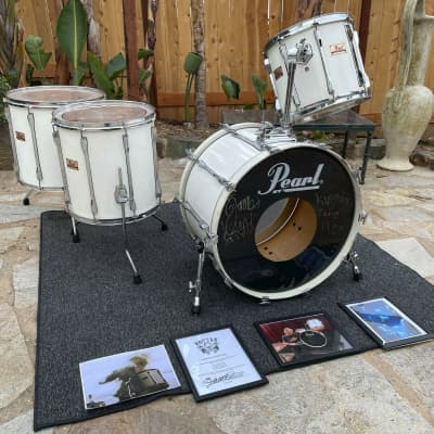 Pearl MLX Maple White 4pc Drum Set Kit owned by James Kottak Ex Scorpions !!! image 1