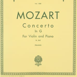 G. Schirmer Mozart Concerto No. 3 in G, K. 216 for Violin and Piano