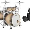 Pearl Masters Complete Satin Natural Burst 22x18_10x7_12x8_16x16 Drums Shells Bags Authorized Dealer