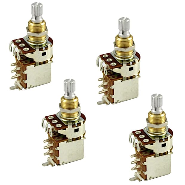 Bourns 500K Linear Guitar Pots w/ PushPull Switch (4) Reverb