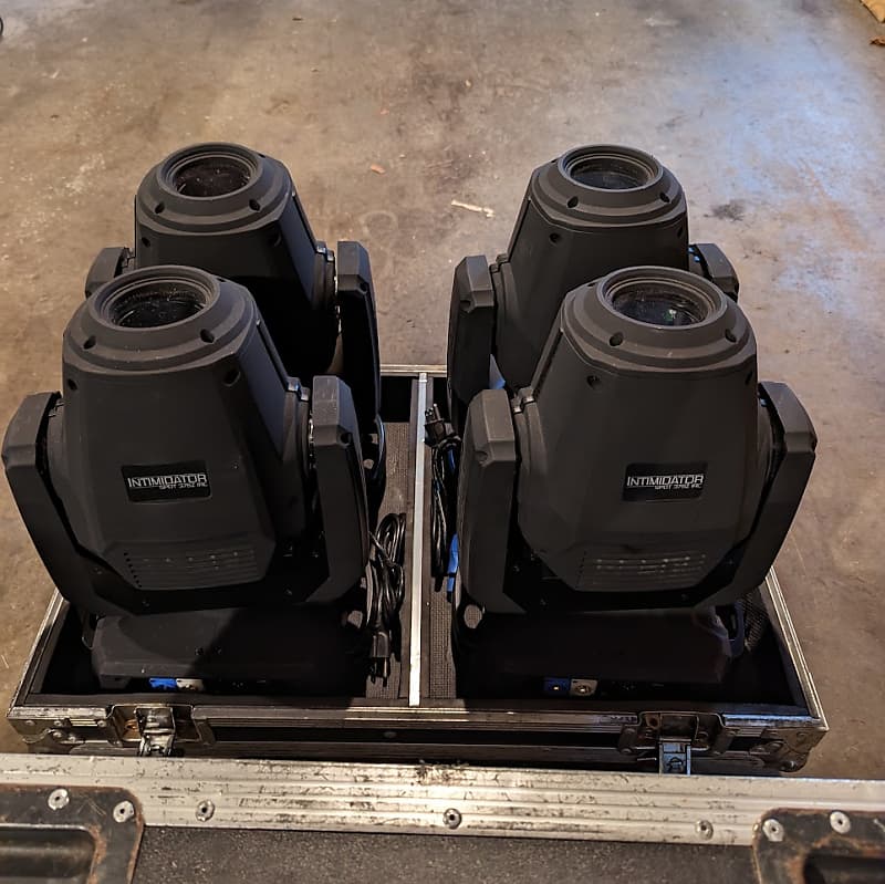 Set of 4 Chauvet Intimidator Spot 375Z 150w LED Moving Heads with Road Case image 1