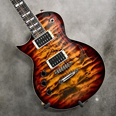 ESP Left Handed USA Custom Shop Eclipse 2022 Tiger Eye Sunburst Lefty Guitar image 5