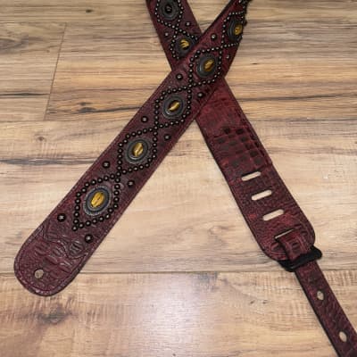 Carlino Orianthi Red Gator tiger eye strap 2024 - Red Gator | Reverb