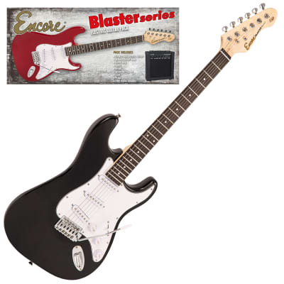 Encore Blaster E60 Electric Guitar Pack ~ Gloss Black for sale