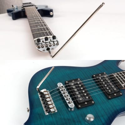 Full Scale Length Travel Portable Blue Electric Guitars Mini Flame