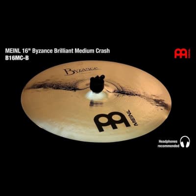 Meinl Byzance Brilliant Medium Crash Cymbal 16 image 2