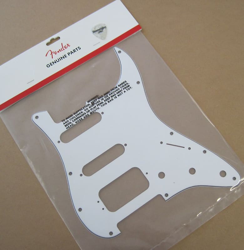 Fender American Deluxe Fat Strat HSS Pickguard 3-ply White USA 0050671049 image 1