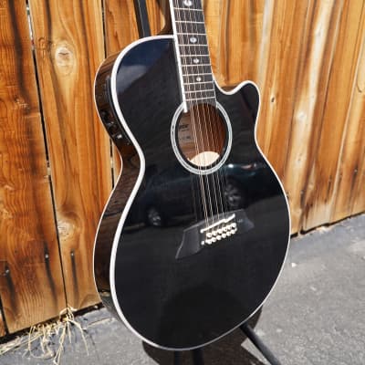 Takamine TSP158C-12 SBL - See Thru Black Gloss  12-String Acoustic Electric Guitar w/ Case image 5