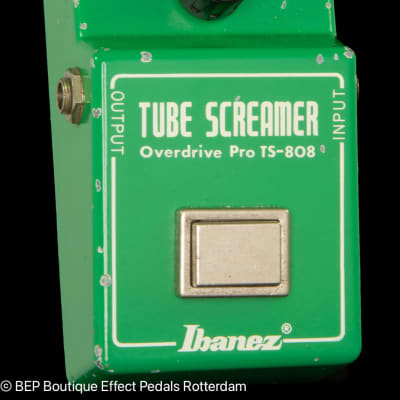 Ibanez TS-808 Tube Screamer with Texas Instruments RC4558P op amp 1981 with "R" Logo and Lock on Nut s/n 108665 Japan image 3