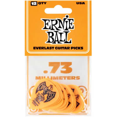ERNIE BALL 9190 Everlast Pick Pack 0,73mm Plektren, orange (12Stück) for sale