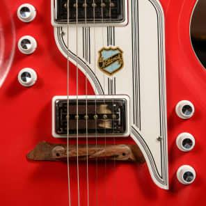 Rick Nielsen's 1962-64 National Glenwood 95 Map Guitar in Vermillion Red image 3