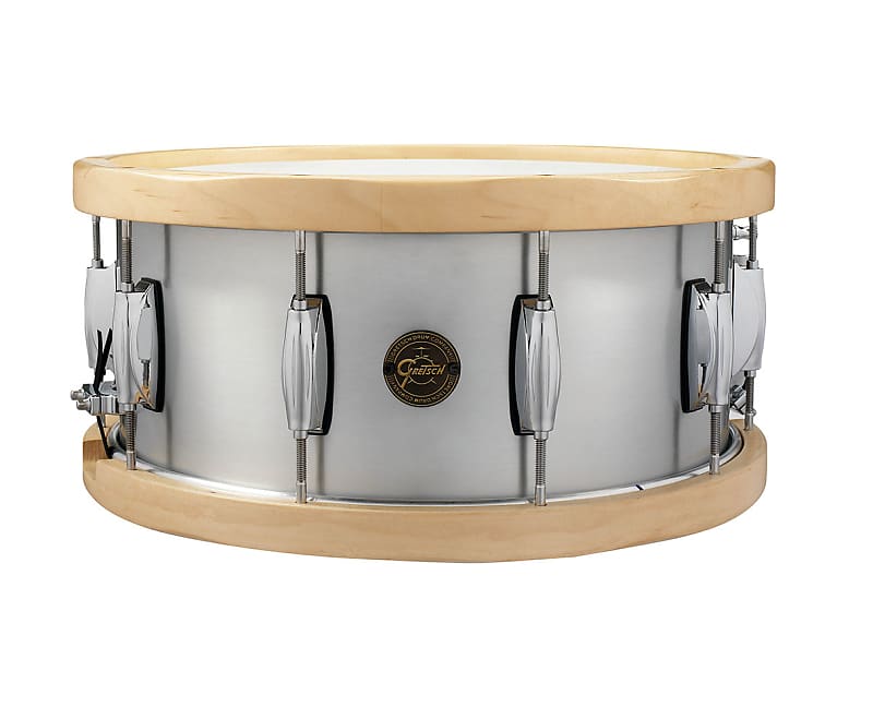 Gretsch Aluminum Wood Hoop Snare Drum - 6.5x14" - Used image 1