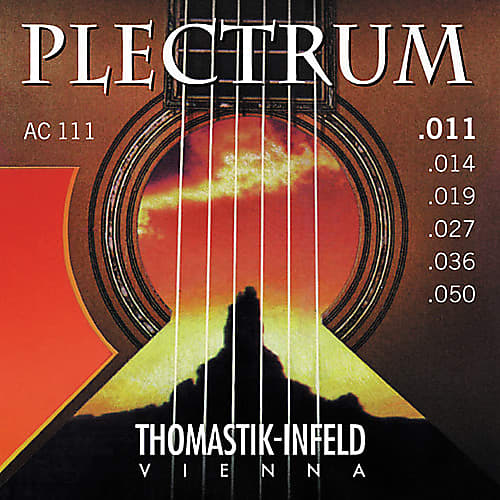 Thomastik Infeld AC111 Plectrum Bronze FlatWound Acoustic Guitar Strings 11-50 image 1