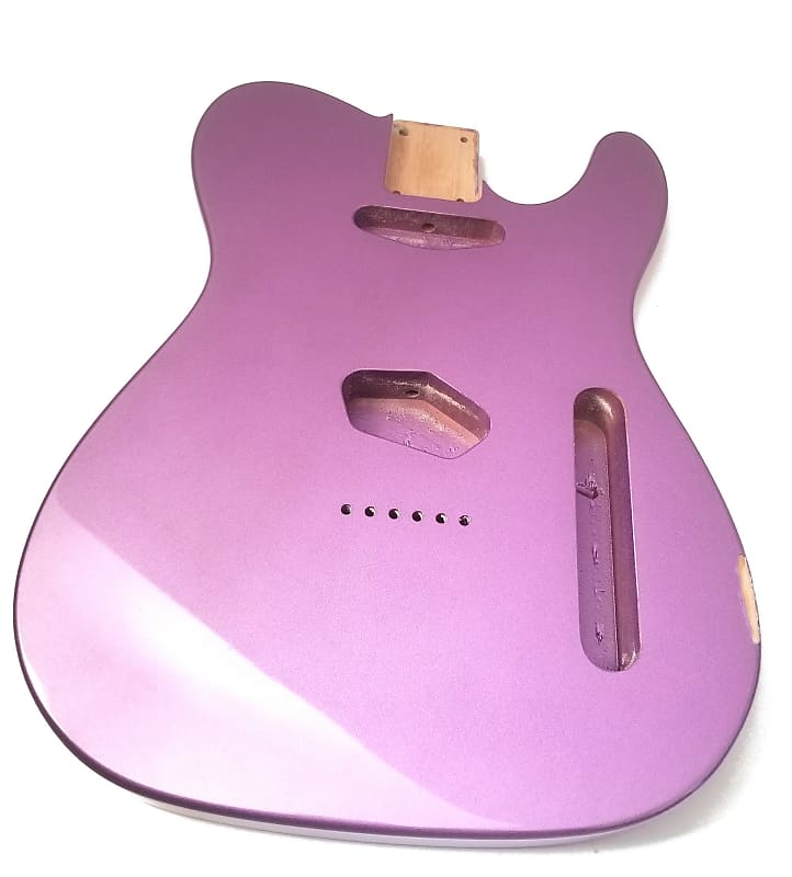 Tele Metallic Purple Alder Body, STOCK-B burst on the side | Reverb