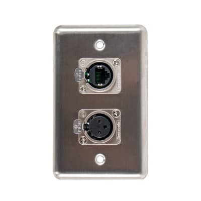 OSP D-2-1E1XF Duplex Wall Plate w/ 1 Tactical Ethernet and 1 XLR Female image 1