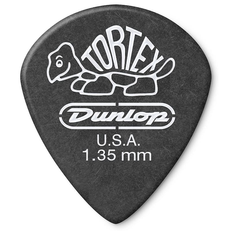 Dunlop 482P1.35 Tortex Pitch Black Jazz III Guitar Picks, 1.35mm, 12-Pack image 1