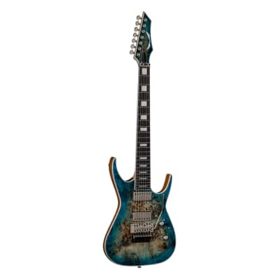 Dean Exile Select Floyd 7 Guitar - Burl Poplar Satin Turquoise Burst image 2