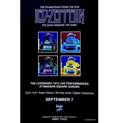 LED ZEPPELIN - The Song Remains The Same: Live At MSG NYC Ltd Ed New Rare  Litho Poster Display!