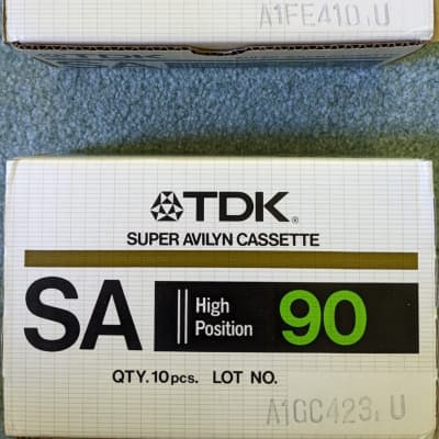 Two Factory Sealed Boxes of 10 - TDK SA90 High Position Super Avilyn Audio Cassettes 1984 image 1