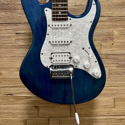 Dean Avalanche HSS Strat style guitar Made in Korea 1998 - Trans Blue image 1