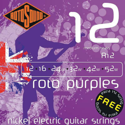 Rotosound Roto Purples Electric Guitar strings 12-52 medium heavy gauge; R12 image 1