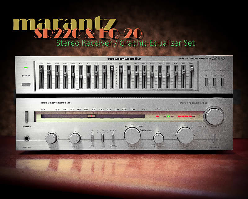 MARANTZ SR-220 / EQ-20 RARE Vintage Stereo Receiver + Graphic Equalizer Set  			