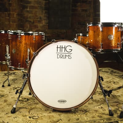 HHG Drums Walnut Heritage Series Kit, Burnt Sienna Gloss image 3