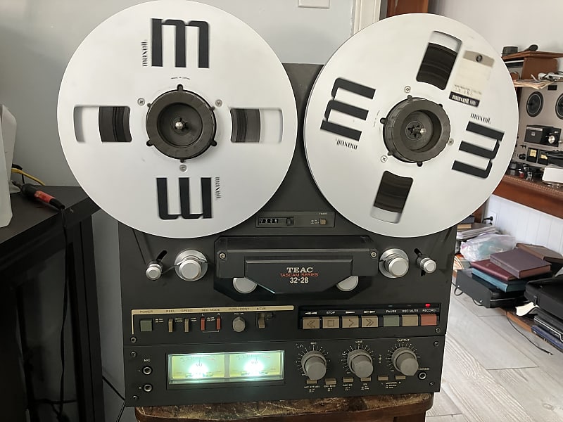 PLEASE READ!! TASCAM 32-2B 1/4 2-Track Half Track 10.5 inch Reel to Reel  Tape Deck Recorder 1980s - Black